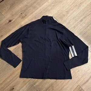 AMANDA SMITH ribbed navy turtleneck, size medium